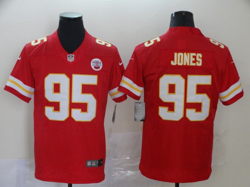 Men Kansas City Chiefs 95 Jones Red Nike Vapor Untouchable Limited NFL Jersey